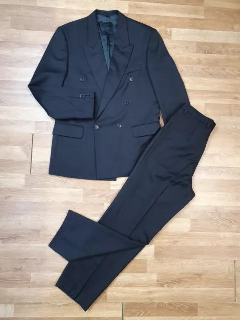 Traje Horne Brothers 2 Piezas Chaqueta Para Hombre Talla 38R Pantalones W30 L29 Negro