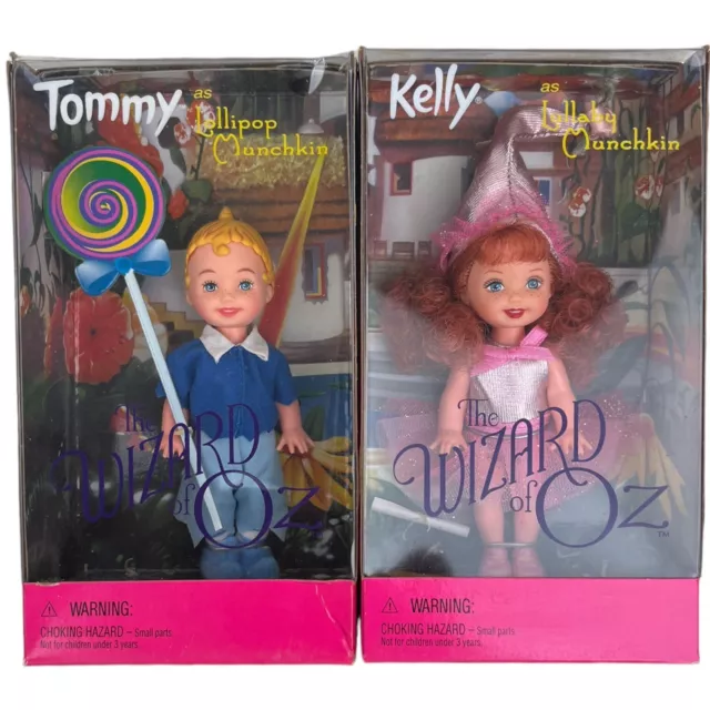 2001 Barbie Wizard Of Oz Kelly Club Dolls Tommy Munchkin Lollipop Lullaby Lot 2