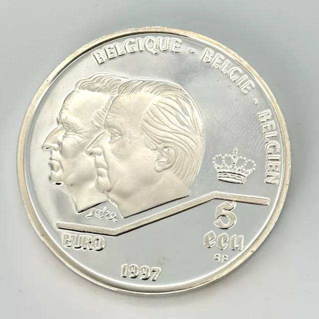 Belgien 5 ECU 1997 Sterling Silber 925 FOEDVS ROMAE ANNO MCMLVII PACTVM #274