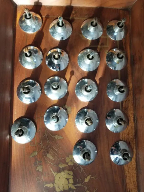 Lot Of 18) Old 2" Round Silver Colored Drawer Pulls Pre-owned Need Cleaning