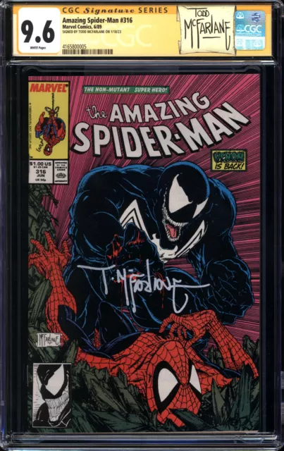Amazing Spider-Man #316 Cgc 9.6 Ss Todd Mcfarlane White Cgc #4165800005