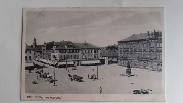 Erlangen, marketplace revived, horse-drawn carriage 1913