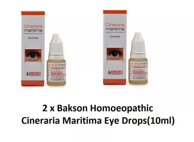 2 x Bakson Homeopático Cineraria Maritima Gotas para los ojos 10 ml...