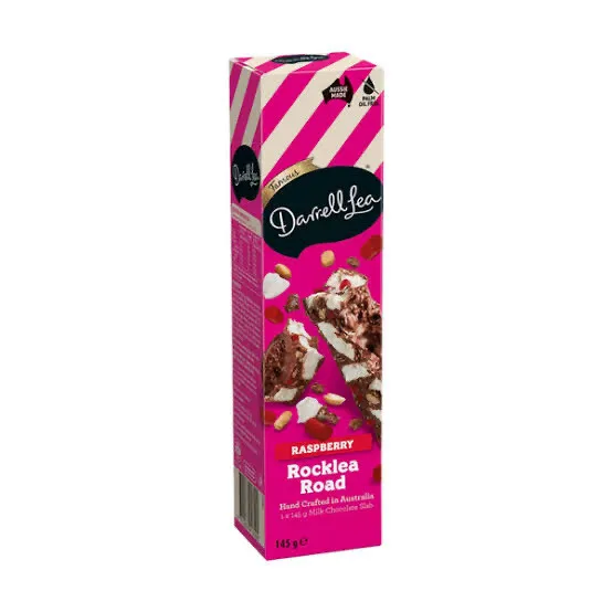 Darrell Lea Milk Chocolate Raspberry Rocklea Road 145g