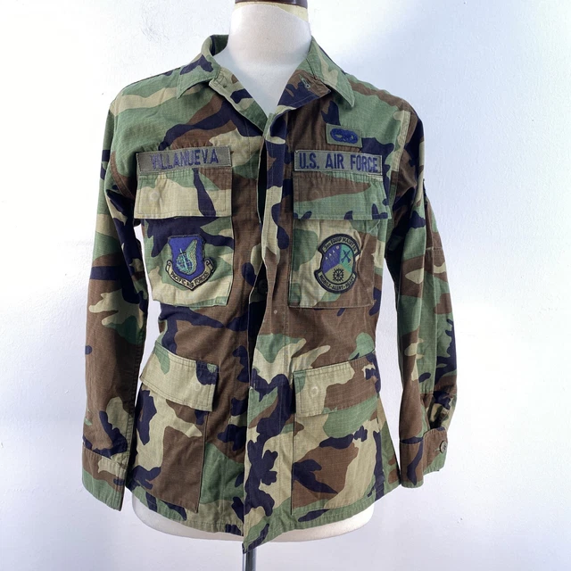 US Air Force Army Patches Woodland Camo Hot Weather Combat Coat Jacket S Short