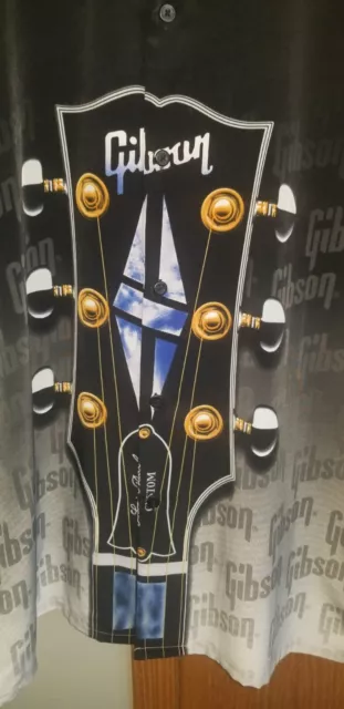VINTAGE GIBSON TOUR Wear Button Up Shirt Les Paul Custom Guitar Xxl ...