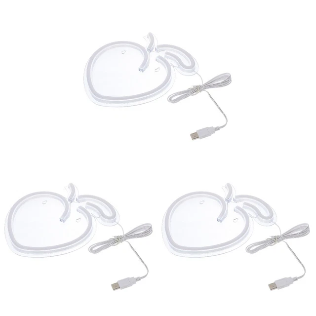 3 PIECES NEON Signs for Room Peach Modeling Lamp Decorative Shape £41.