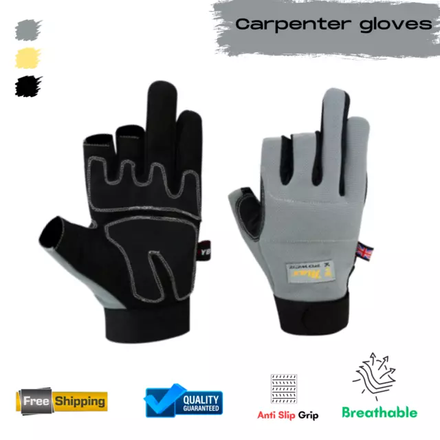 3 Trois Demi Doigt Encadreur Mécanique Maçon Sécurité Travail Charpentier Gants 3