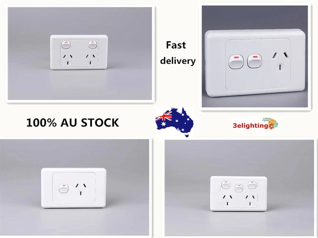 Double 10 AMP Power Point Outlet Socket GPO Waterproof Outdoor