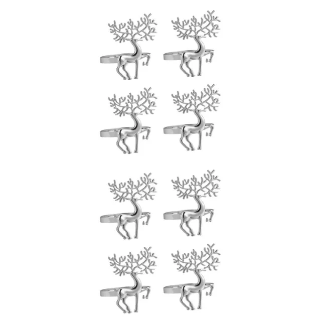 8 Pcs Napkin Adornments Banquet Ring Deer Rings Metal Buckle Christmas Circle