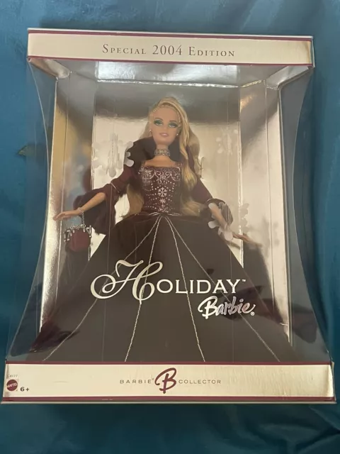 2004 Holiday Barbie Doll  Special Edition Burgundy Velvet Dress