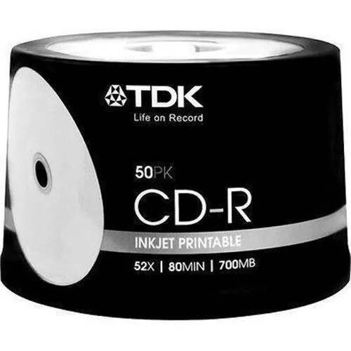 10 pcs TDK WHITE full printable blank CD-R media 52X CD -R CDR NOT GOLD colour