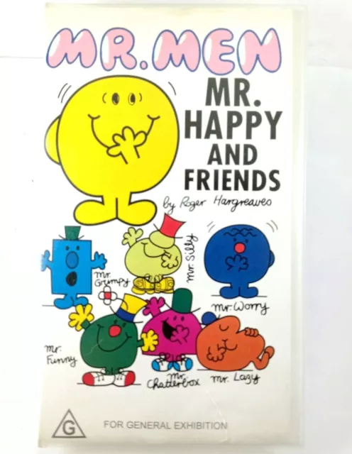 MR HAPPY AND Friends Mr Men VHS Video PAL Rated G 30 Min Collectible ...
