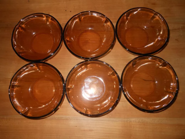 6 coupelles en verre fumé DURALEX  vintage