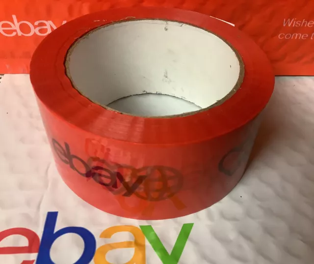 ✅ One Roll of 2" x 75 yards  ☆ RED Colors ☆ eBay Branded Packaging Tape