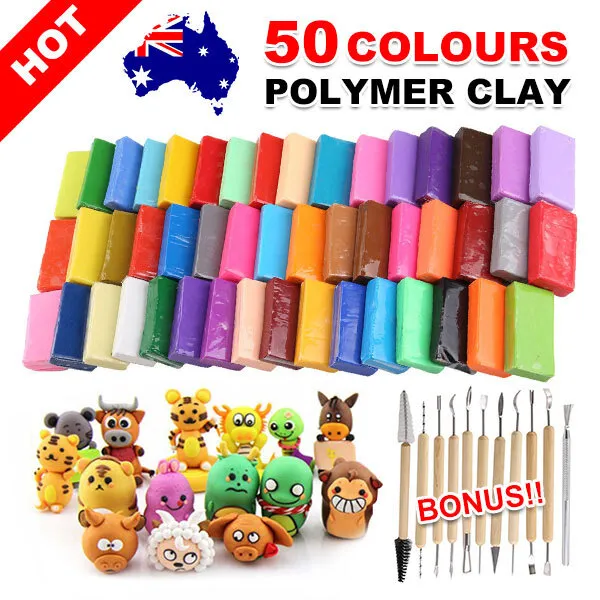Polymer Clay Kit, Oven Bake Modeling Clay for Adults and Kids with 5  Sculpting Tools, Polymer Clay Starter Kit- 46 Colors, CiaraQ (1oz/Block)  Oven