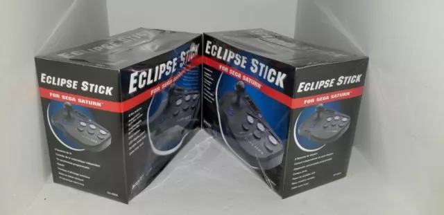 2 Neuf en Boîte Sega Saturn Eclipse Bâton Arcade Manette de Jeu Noir Boîte #38B