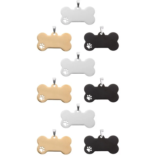 9 piezas Collar para mascotas Etiquetas Mascota portátil Fuera Perro Día Para Amigos