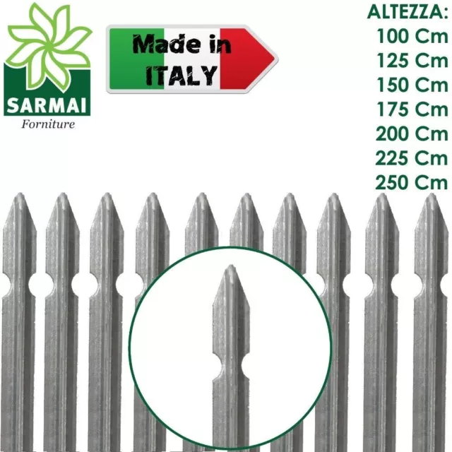 10 Pz Palo Paletto In Ferro A T Zincato In Zinco Per Rete Recinzione Metallica