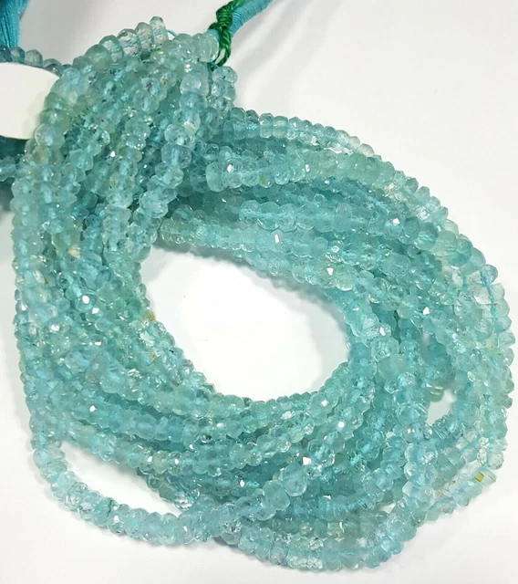 Rondelles à facettes en apatite naturelle AAA, perles de pierres précieuses...