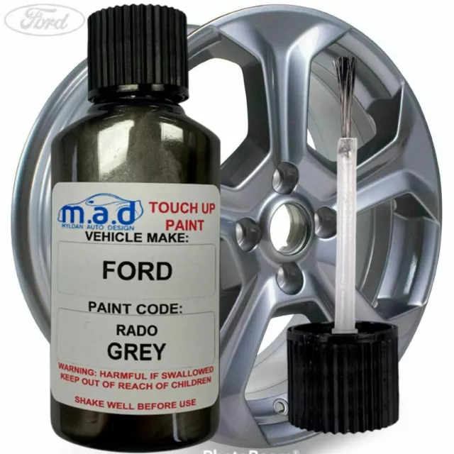 Fiesta ST Alloy Wheel Touch Up Paint Kit Brush Ford Curbing ST-2 ST-3 Rado Grey