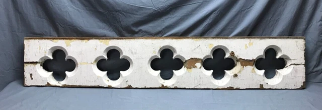 VTG Shabby Gothic Clover Porch Gingerbread 12X63 Architectural Chic Old 1678-22B