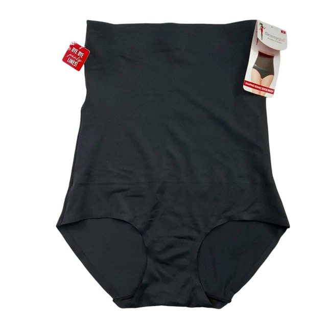 SKINNYGIRL SHAPING SONIC Edge Brief Womens Medium Black Shapewear