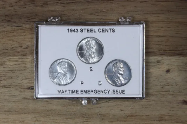 1943 P D S Steel Pennies AU+/BU NOT REPROCESSED!