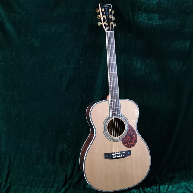 OM42 Acoustic Guitar Natural Spruce Top Rosewood Fretboard Gold Part 6 String
