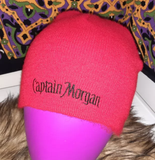 Excellent/New Red Embroidered CAPTAIN MORGAN Unisex O/S Skullcap/Beanie Hat