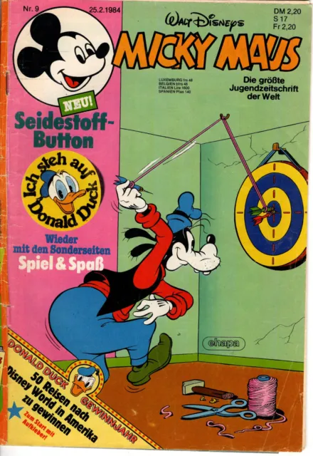 Micky Maus Heft Nr. 09 1984 Walt Disney Egmont Ehapa Verlag GmbH MIT GIMMIG