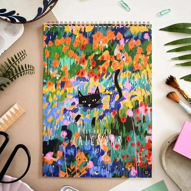 CALENDRIER MURAL 2024 dans L'Art 12 Mois Planificateur Premium