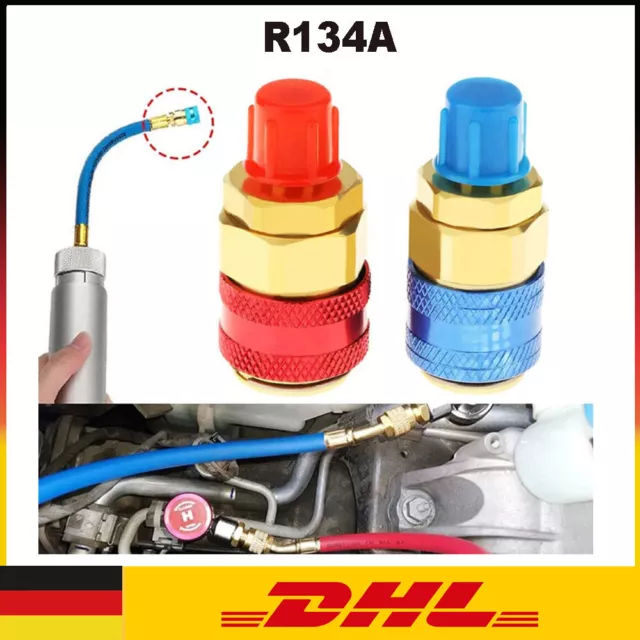 KFZ Adapter R134A Schnellkupplung Klimaanlage Hoch &Nieder Schnellwechsler DE