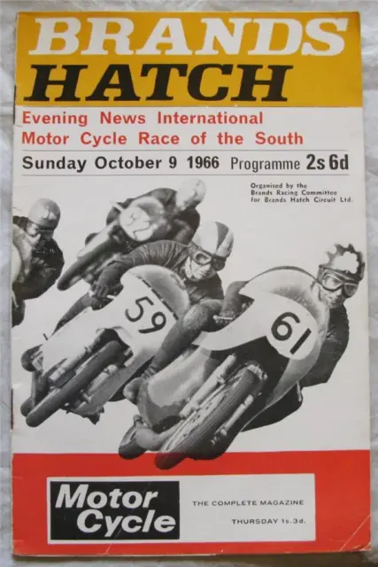 BRANDS HATCH 9 Oct 1966 Evening News International Race Official Programme
