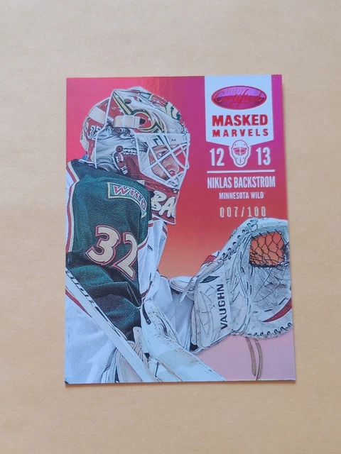 2012-13 Panini Certified Masked Marvels Ruby #116 Niklas Backstrom #/100 Wild