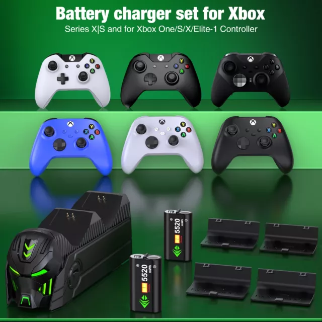 2* 5520mWh Charging Dock Rechargeable Battery Pack for Xbox One Xbox Series X|S 3