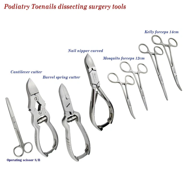 Chiropody Podiatry Toe Nail Nipper Clipper Footcare Dressing & Dissecting Tools