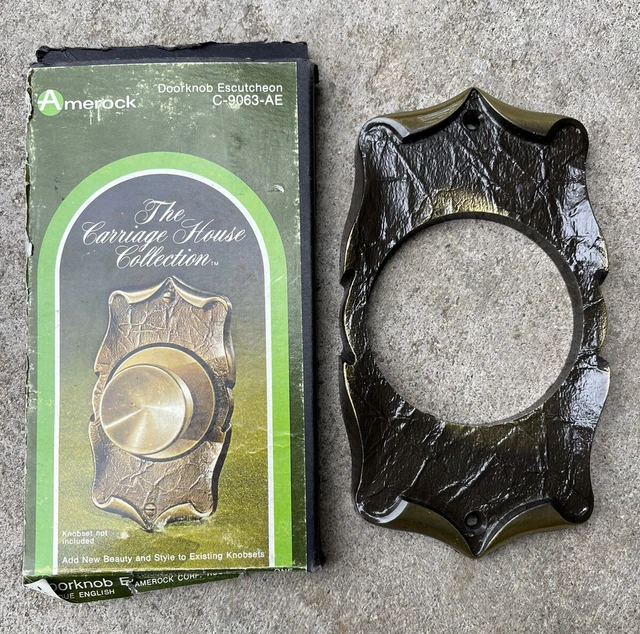 Vintage Amerock Carriage House Door Handle Backplate Escutcheon C-9063-AE