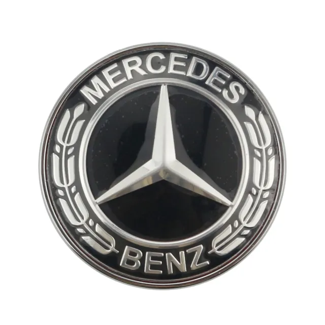 1x57MM Motorhaube Emblem Für Mercedes Benz W203 W204 W208 W211 Glanz Schwarz NEU