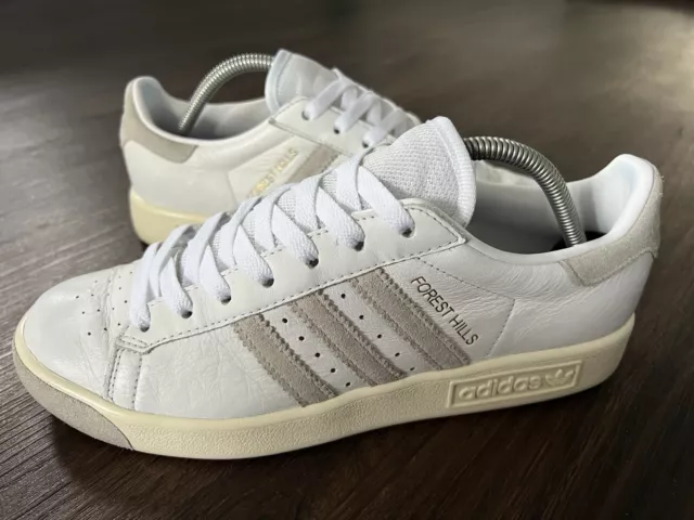 ADIDAS FOREST HILLS Men s Leather Terrace Trainers White Silver Grey Size 5 64.99 PicClick UK