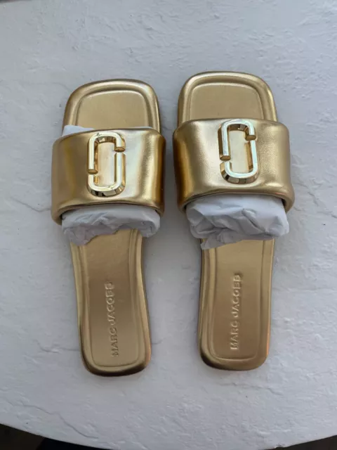 NEW Marc Jacobs The J Marc Metallic Leather Sandals