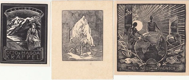 1 Exlibris 1 Neujahrsgruß 1 Freie Grafik Kurt Werner Konvolut Lot 1