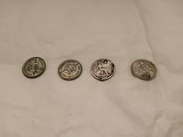 Small Joblot X4 Various Grade Silver Coins KG Etc Scrap, Collectible, Bargain