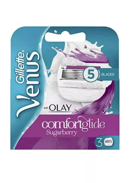 Gillette Venus Olay Comfortglide Sugerberry Woman’s 3 Razor Blade 100% GENUINE