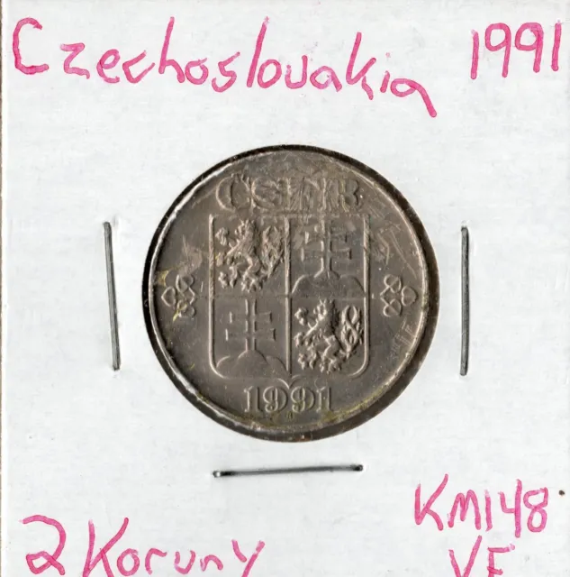 Coin Czechoslovakia 2 Koruny 1991 KM148