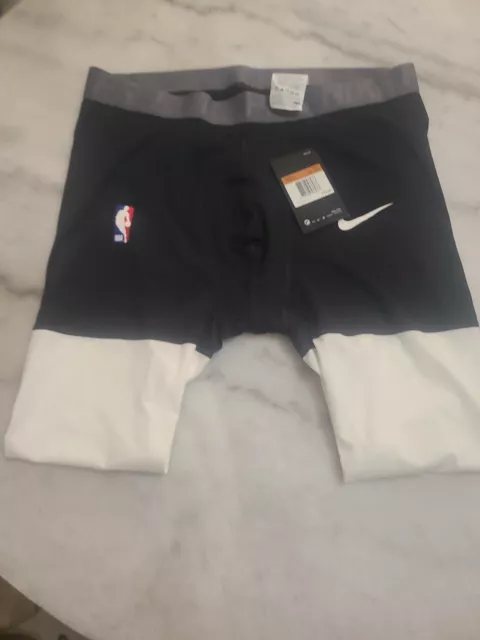 Nike NBA Player Mens Basketball 3/4 Compression Pants Tights Black/White  NEW 