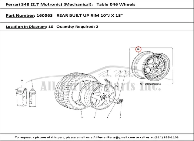 FERRARI PART 160563 10X18 Rear Roadwheel (348Gtc) split rim £879.07 ...
