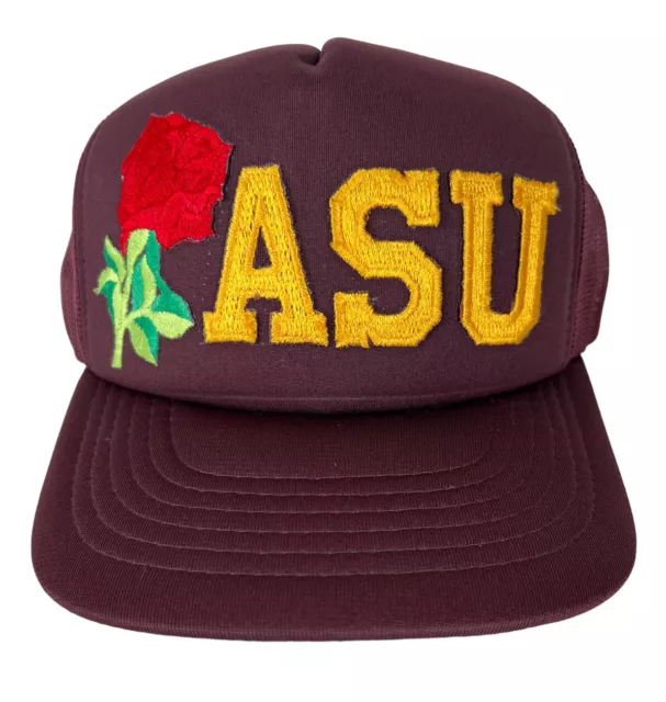 Vintage Arizona State ASU Sun Devils Football Rose Bowl Snapback Trucker Hat