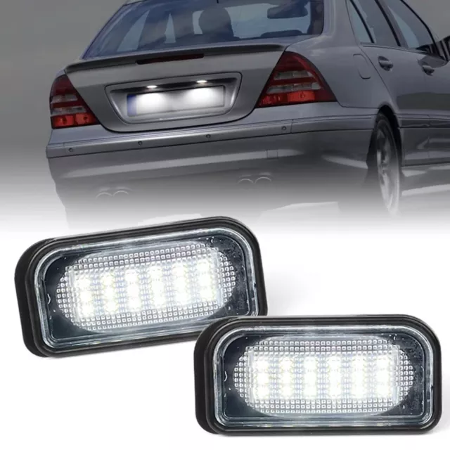2Pcs LED License Number Plate Lights for Mercedes Benz W203 R230 A209 CLK W209