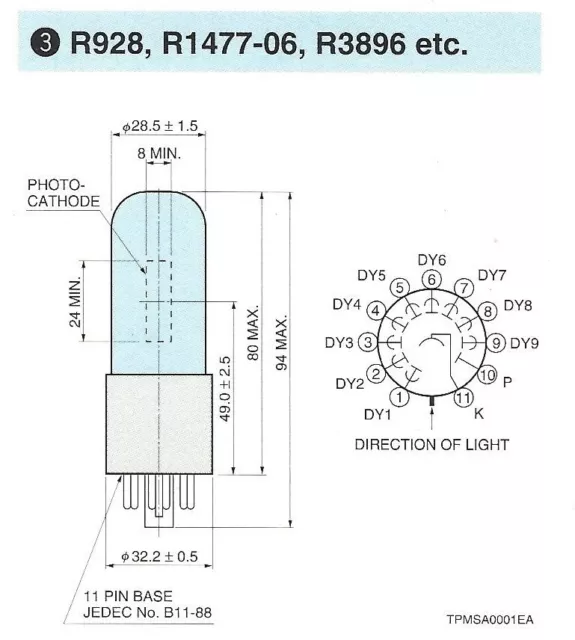 Hamamatsu R1477-05 high-sensitivity photomultiplier tube, 185-900 nm response 3